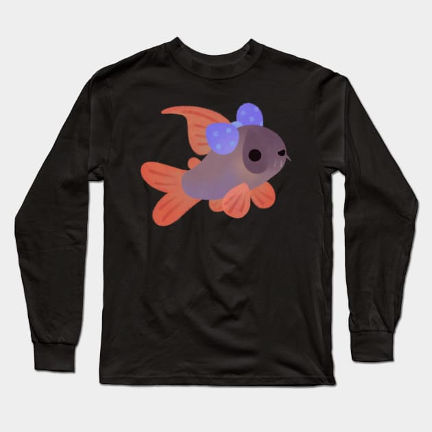 Ribbon corydoras - concolor Long Sleeve T-Shirt by pikaole